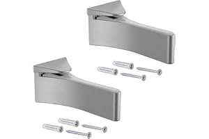 Gedotec Reggimensola di design - Mensola a muro in metallo - Anodizzato Argento | Staffa per mensola per carichi pesanti | MAFO | Spessore ripiano 6-30 mm | Supporto per ripiano | 2 Pezzi