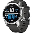 Garmin fēnix 7S GPS 42mm Smaller Premium Smartwatch, Multisport, Solar Charging, Advanced Training Features, Touchscreen & Buttons, Built-in Flash Light, up to 14 days battery life, Graphite
