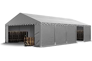 TOOLPORT Tente de Stockage 5x10 m abri bâche PVC 700 N imperméable Gris