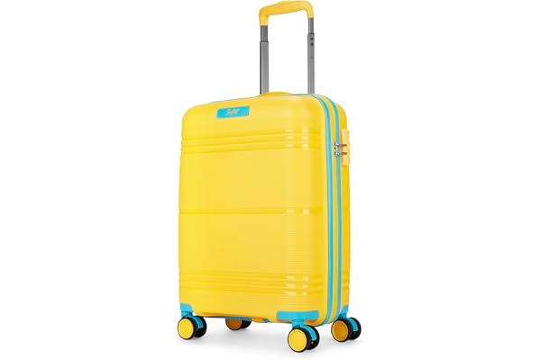 Skybags Cabin Paratrip Hardshell Luggage (55 Cm) Polypropylene Luggage 4 Wheel Inline Trolley Bag with 8 Wheels Bumblebee Unisex, Small, Yellow