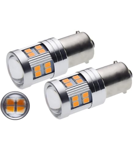 Alopee Lot De 2 Ampoules LED P21/5W 1157 BAY15D Double Intensité Blanc 33 SMD 2835 12-24V - Feux Stop, Arrière, Clignotants