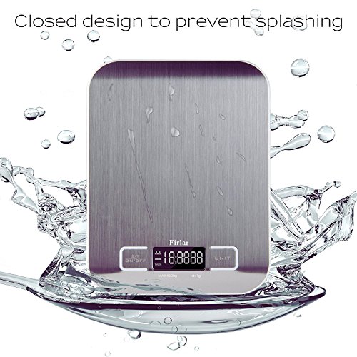 Firlar 5Kg / 11lb Digital Post Und Nahrungsmittelskala Edelstahl Beleuchtete LCD Anzeigen Multifunktionsküche Elektronische Balance - 6