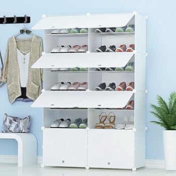 PREMAG Portable Schuhablage Organizer Tower, weiß, modulare