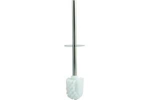 MSV 140940 Porta scopino/Porta WC Polipropilene/Acciaio Inox Bianco 0,1 x 36 x 0,1 cm