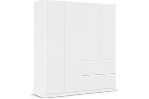 ‎RAUCH MÖBEL Rauch Möbel Costa, Drehtürenschrank, Kleiderschrank, 4-türig, 2 Schubkästen, Alpinweiß, Push-to-Open, Griffprofil alpinweiß, 181x197x54 cm