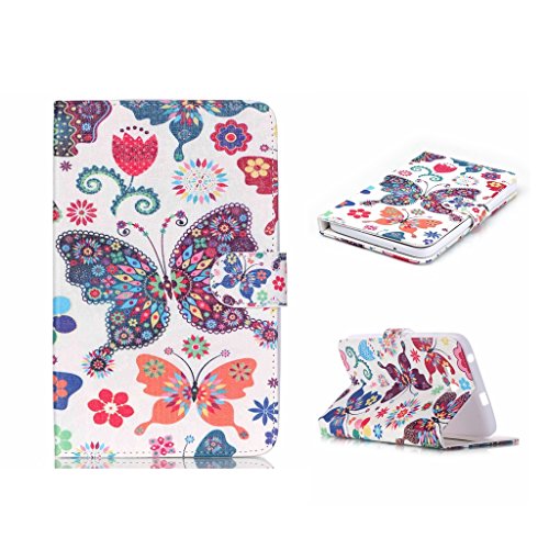Fatcatparadise Galaxy Tab E 9.6"(SM-T560/SM-T561) Case, Flip Silicone Back Cover,Pattern Design PU Leather Fashion Protective Case For Samsung Galaxy Tab E 9.6"(SM-T560/SM-T561)(Butterfly)
