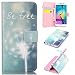 Produktbild Nancen Samsung Galaxy S6 Edge / SM-G9250 (5,1 Zoll) Handyhülle, Bunt Nette Romantische Muster Flip Etui Case Cover Lederhülle PU leder Folio Bookstyle Schutzhülle mit Standfunktion, Brieftasche und Karte Tasche [Freiheit Dandelion]