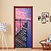 Produktbild 3D Tür Aufkleber Schöne Brücke Diy Wohnkultur Aufkleber Selbstklebende Tapete Wasserdichte Wandgemälde Für Schlafzimmer Tür Renovierung Wandaufkleber 77X200 Cm