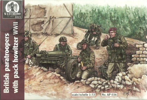 Waterloo 1815 1/72 WWII British Paratroopers & 75mm Pack Howitzers (3 Guns) WLAP036