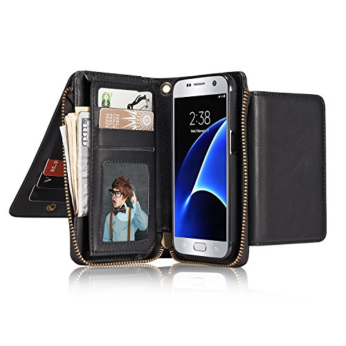 Galaxy S7 H  lle  Lively Life PU Leder Wallet H  lle Multifunktions Rei  verschluss Schutzh  lle Flip Case Cover mit Kartenf  cher Card Slot Geldb  rs