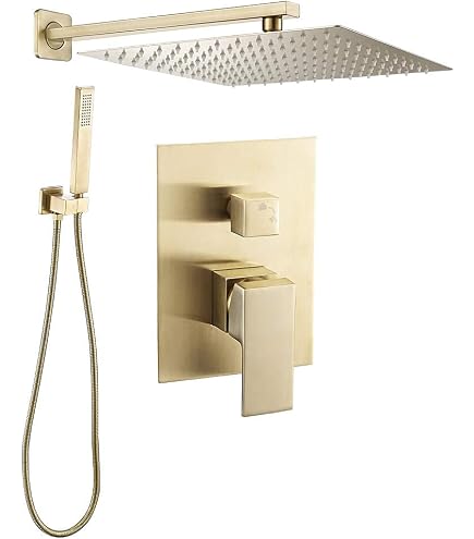 Aolemi Duschkopf & Handbrause Set – 6 Zoll Regendusche, Gebürstetes Nickel, SUS304 Edelstahl, Mit Wandhalterung