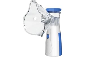 FONCBIEN Inhalateur Nébuliseur Portable - Aérosol Silencieux avec Embout Buccal et 2 Masques, pour Enfants et Adultes, Idéal à Domicile et en Voyage