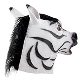 Queenshiny® Latex Pferd Maske Halloween-Party Kostüm (Zebra) - 