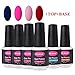 CLAVUZ Nail Starter Set 4pcs Soak Off Gel Nail Polish Kit with 9W UV LED Nail Light Dryer 30S 60S 90S Timer with Top and Base Coat plus Professional Nail Art Manicure Tools DIY at Home