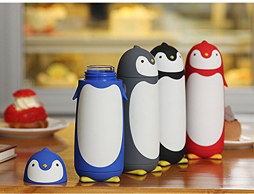 280 ml Edelstahl Pinguin Tasse Thermos Fläschchen Bodenstaubsauber Fläschchen schwarz - 3