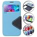 Produktbild Roar Galaxy Note 4 Flipcase Klapphülle, Klapp Handyetui im Bookstyle, Premium Flip mit Magnet Fenster Standfunktion für Samsung Galaxy Note 4, Hellblau