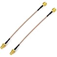 Bingfu SMA Female Bulkhead Mount to SMA Male RG316 Antenna Extension Cable 6 inch 15cm 2-Pack Compatible with 4G LTE Router Gateway SDR USB Dongle Receiver