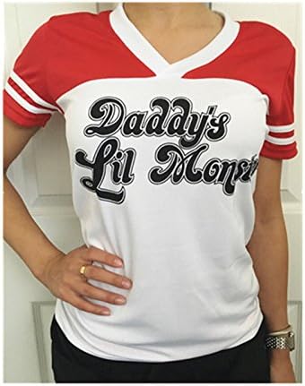Nuefashion Daddy's LiL Monster t-Shirt short Sleeved Unisex Baseball T Shirt. Ideal Fancy Dress, Halloween Party Top t shirt Little Monster