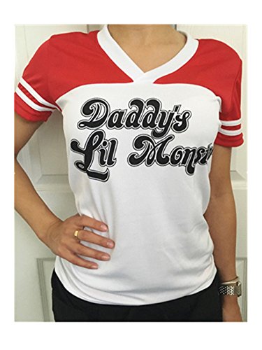 Nuefashion Daddy's LiL Monster t-Shirt short Sleeved Unisex Baseball T Shirt. Ideal Fancy Dress, Halloween Party Top t shirt Little Monster