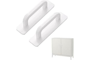 ZFRITP 2 unidades autoadhesivas, tiradores para puerta de terraza, exteriores, exteriores, tiradores de muebles, color blanco, autoadhesivas, para armarios de cocina, armarios, ventanas, puertas de
