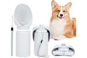 LISVEORY Hundetrinkflasche für unterwegs 550ml, Leichtes Gewicht Auslaufsicher Tragbar Zusammenklappbar, Tragbare Haustier Wasserflasche, Hunde Wasserspender Reise Zubehör für Wandern und Campen.(Weiß grau)