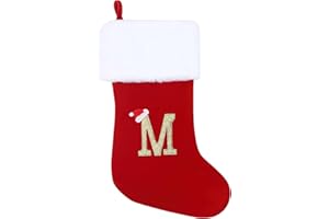 GOXAEEE Christmas Stocking Personalised Santa Stocking 45 cm Large Christmas Stockings Christmas Tree Fireplace Hanging Ornaments Gift Holder Christmas Decorations for Christmas Tree and Home (M)