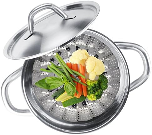 KINGSTONS Stainless Steel Collapsible Folding Steamer - 23 cm - Silver