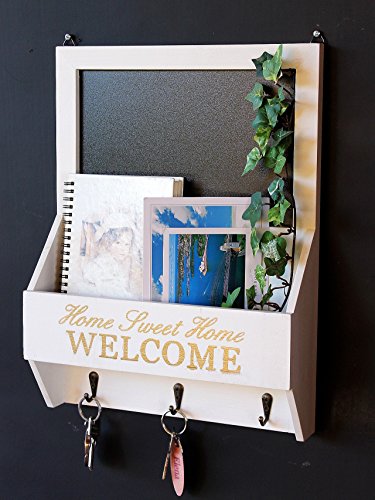 DanDiBo Schlüsselboard mit Briefablage und Kreidetafel 15B812 Schlüsselkasten Memoboard 40 cm Schlüsselleiste - 4