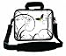Produktbild Luxburg Umhängetasche für Laptops mit 14 Zoll / 35,6 cm, mit Griff, Schmetterlings- und Blumenmotiv, Weiß