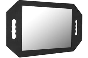 GOTOTOP Duże lusterko ręczne z podwójnym uchwytem, profesjonalne lusterko do salonu fryzjerskiego, fryzjera, salonu piękności, lustro