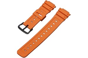 Tyogeephy 16mm Rubber TPU Bracelet de Montre de Remplacement en résine Naturelle pour Montre pour Homme - Compatible avec modèles G-Shock GA2100 DW-5600