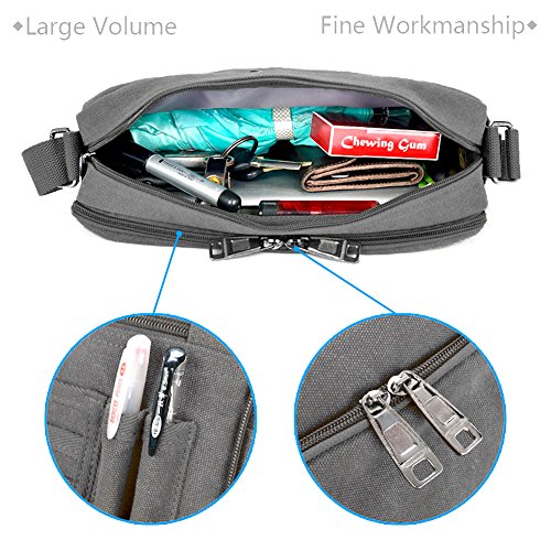 GSTEK Messenger Tasche Kuriertasche Umhängetasche Messenger Bag, Unisex Casual Vintage Stoff Rucksack - 3