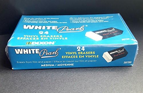 24 xDIXON White Pearl Vinyl Eraser Rubber removes pencil from paper items