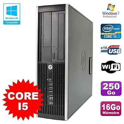 HP PC HP Elite 8200 SFF Intel Core I5 3.1GHz 16Go Disque 250Go DVD WIFI W7