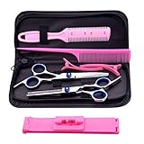 Portable y conveniente: viene con una funda de cuero para proteger y administrar sus herramientas de corte de pelo, fácil de llevar, adecuada para viajar