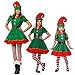Produktbild JF Erwachsene Kinder Kalifornien Weihnachtskostüme Santa Elf Kleid Cosplay Outfits für Familie / Frauen / Männer