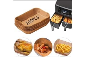 GENERIC 100PCS Air Fryer Liners Disposable, Food Grade Parchment Paper Liner,. Air Fryer Accessories Baking Paper for Ninja Foodi, Tower, Ninja Air Fryer Liners 7.6L-9.5L