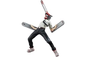 ‎JILIJIA Figurka Denji Anime Denji Action 18 cm, model PCW, kreskówka, statuetka na biurko, ornamenty, przedmioty kolekcjonerskie, prezenty dla fanów anime