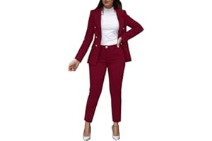 NHNKB Anzug Damen Elegant 2 Teiler Business Damen Set Kleidung Elegant Damen Anzug Elegant 2 Teilig Schwarz Frauen Solid Langarm Anzug Taschen Hosen Hosen Anzug Outfit Damen Festlich​