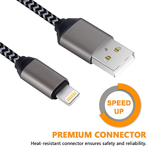 Cable iPhone Chargeur iPhone Vers USB- Lot de 3  1m 2m 3m  Cable Lightning en Nylon Tress   Robuste avec Connecteur Ultra R  sistant en Aluminium pour