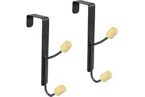 GEBAUM 2 piezas 170mm Perchero Puerta, Percha Puerta Negros, Ganchos sin Taladrar, Ganchos para Colgar en la Puerta, Grosor de la Puerta Dentro de 4,5 cm