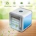 Produktbild LYW Mini Tragbare Mobile Luftkühler Eiskalter Fan Mini Air Cooler USB 3 in 1 Raumluftkühler Einstellbare 7 Farbe LED-Licht Luftbefeuchter und Luftreiniger Tragbarer Tischventilator für Büro Hotel