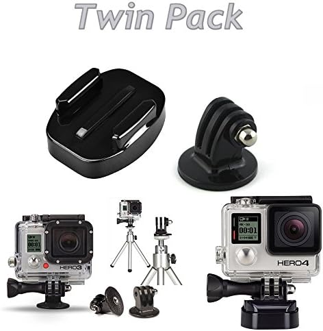 micros2u Quick Release Clip + Tripod Mount Adapter (Twin Pack) for GoPro Hero 6, 5, 4, 3, 2, Session, SJCam XiaoMi