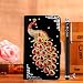 Produktbild Locaa(TM) For Microsoft Lumia 950 Nokia Lumia950 3D Bling Pfau Case + Griffel + Anti Dust plug Deluxe Luxus Perlen Diamant niedlich Schöne Retro Card Holder Wallet Protection Hülle - [Pfau Serie] Schwarzes Holster - Rot Pfau