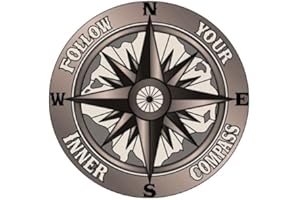 JAPANSAI Autocollant boussole ronde, autocollant boussole, idéal pour coller sur les véhicules. Dimensions : 13,5 cm.