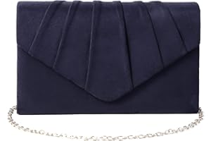 BBjinronjy Borsa da sera pochette da donna per feste di nozze, cocktail e balli studenteschi, borsa a tracolla in finta pelle scamosciata con catena staccabile