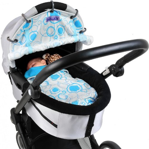 Dooky Pram Shade - Aqua Circles