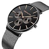 Herren Edelstahl Mesh Armband Uhren Männer Wasserdicht...