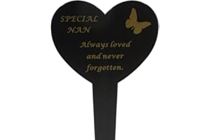ANGRAVEMEMORIALS Special Nan Memorial Heart Remembrance Verse Ground Stake