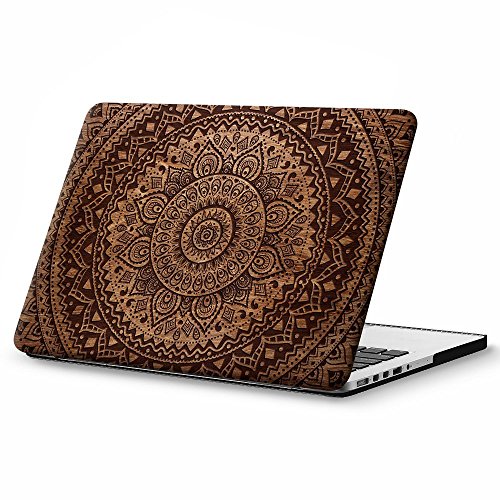 Case MacBook New Pro 13 Retina Hülle , Haocoo Mandala & Wood Design Ultra Slim Dünn Kratzfeste matt rutschfest Hartschale Kunststoff Schutzhülle Snap case für Apple MacBook New Pro 13 Zoll Retina (Modell: A1706 / A1708)